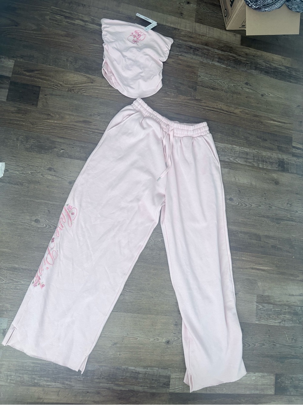 Xhilaration Light Pink Track Pants with Drawstring Waist